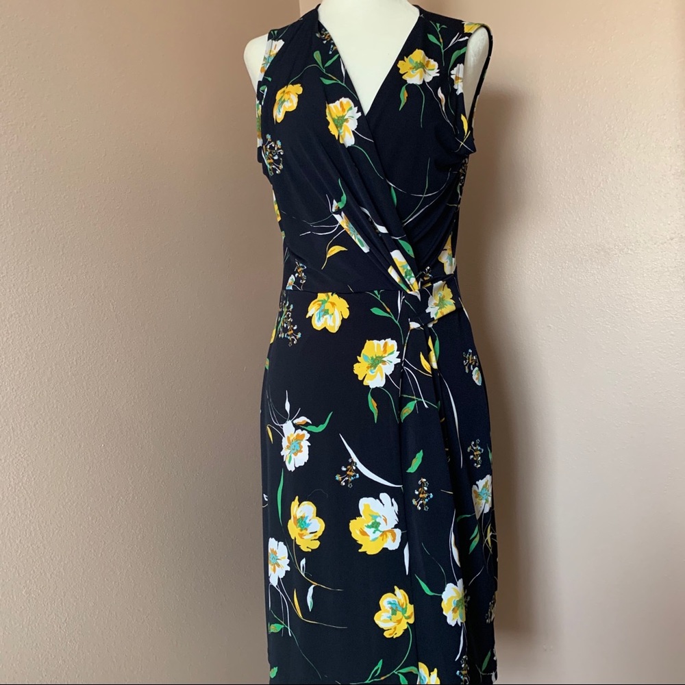 Kaigleigh Black Floral Wrap Dress